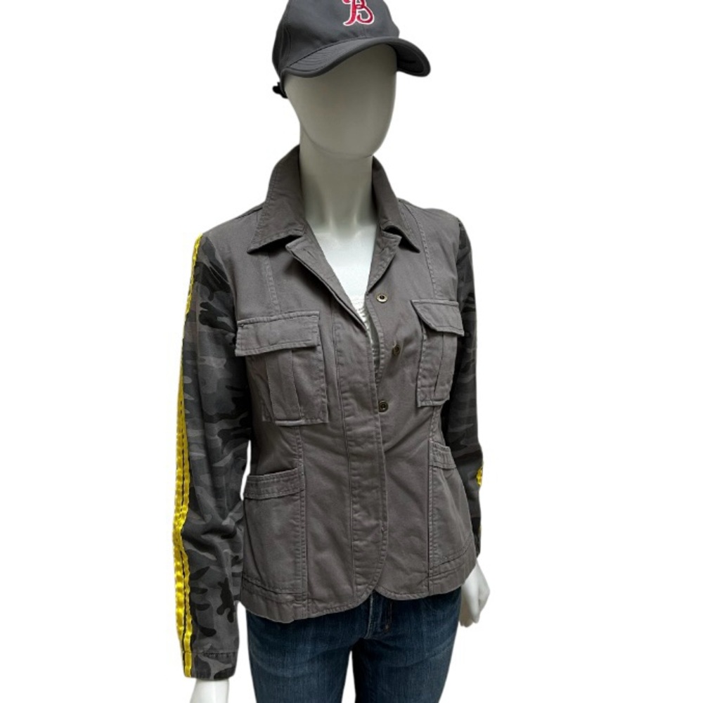 New Military Utiliy Jacket Blazer Camo Stripe Fitted Academia Preppy Da Nang NWT - Picture 13 of 14
